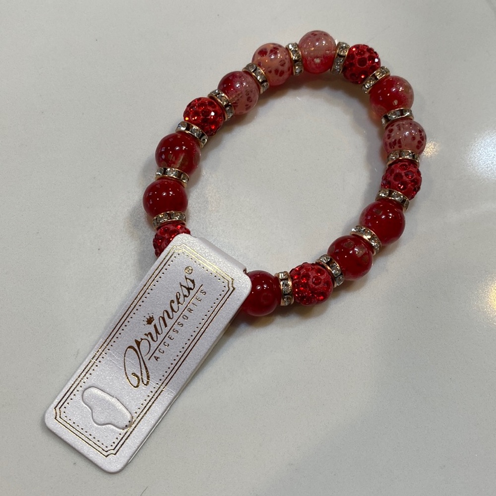 Bright red beaded Bracelet
